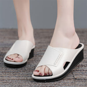 [Free Shipping] 2026 Summer Wedge Heel Thick-Soled Waterproof Platform High-Heeled Slip-On Sandals For Women Versatile New Style