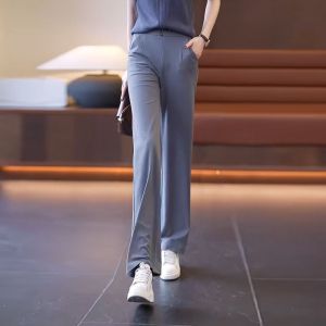 Suit Pants For Woman Summer New Arrival High Waist Drooping Slim Fit Straight Leg Loose Casual Style Wide Leg Trousers Cropped Pants