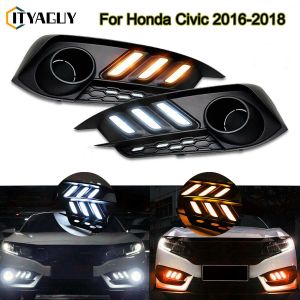 Đèn LED Chạy Ban Ngày Đèn Sương Mù Cho Honda Civic DRL Thế Hệ Thứ 10 Sedan 2016-2021