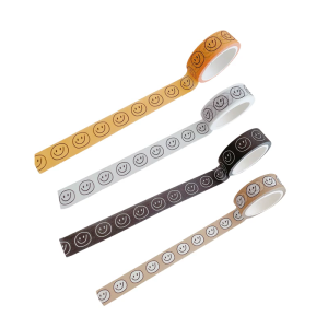 Aesthetic Masking Tape Smiling Face Themed Tape Scrapbooking Decorative Tape for Journal Notebook Planner and Wrapping
