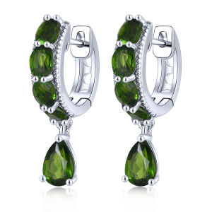 Lohaspie Jewelry Real 2 Carats Silver Earrings 925 Original Natural Tanzanite Clip Earring Light Blue Gemstone Pear Cut Gemstone Women Fashion Clip Earrings 925 Silver Jewelry