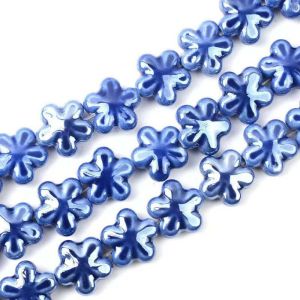 COUPLECOL 10pcs Thủ công thủ công Hạt hoa năm cánh Màu sắc tươi mới Gốm Hạt rời miếng đệm gốm dây chuyền Thời trang Vật liệu làm đồ trang sức Sinh viên