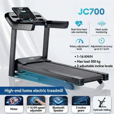 A7 Heavy Duty Treadmill 5.25HP Auto Incline 18KM/H Super Large Screen Foldable Running Machine Walking Pad Home Gym Exercise Equipment
