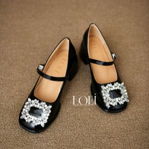 LOEI Selena Sepatu Hak Tahu Mary Jane Wanita Heels Tali Glossy Kekinian 1519
