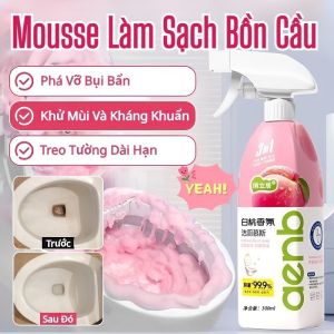 ✨ Toilet Cleaner Mousse/Toilet Cleaning Agent White Peach Fragrance/Bacteria Inhibition Odor Removal/300ml Eco-friendly Safe Powerful Stain Removal/Multifunctional Descaling Scented Toilet Cleaning Mousse
