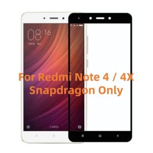 REDMI NOTE 4 / REDMI NOTE 4X (SNAPDRAGON) Full Covered Tempered Glass Screen Protector - BLACK