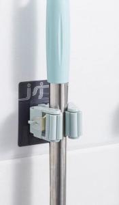 LHS Wall Mounted Mop Holder Bathroom Magic Wall Sticker Kitchen Hanger Mop Rack