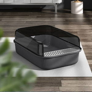 Hoeny Pet litter box for cat cat litter box Cat Litter Box Large XL Size Semi-Enclosed with Litter Shovel High Fence Cat Toilet / Cat Excrement Pan Deodorization Leakage Prevention Litter Box Suitable for Cats Within 12 kg