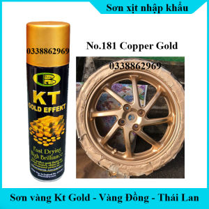 Sơn Xịt Mạ Vàng 18k 24k Bosny KT -Sơn Mạ Vàng Bosny- mạ crom - Sơn Xe Máy - Bình Sơn Phun Mạ Vàng