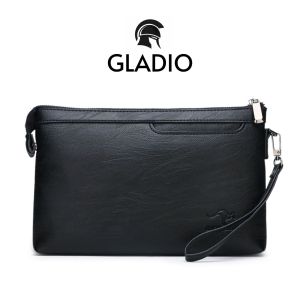 GLADIO Pouch Pria Raylan Kekinian Kulit Terbaru Mewah Hitam GLD101B5 Cowok