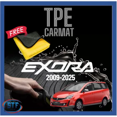 Proton Exora 2009-2021 TPE Car Carpet CarMat Compatible Waterproof High Quality Full Set Ready Stock