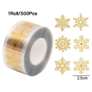 500 cái/cuộn hình dán giáng sinh Laser Sao bông tuyết Santa của hat Cây giáng sinh niêm phong nhãn cho gói quà tặng trẻ em phần thưởng Baking Hình dán trang trí