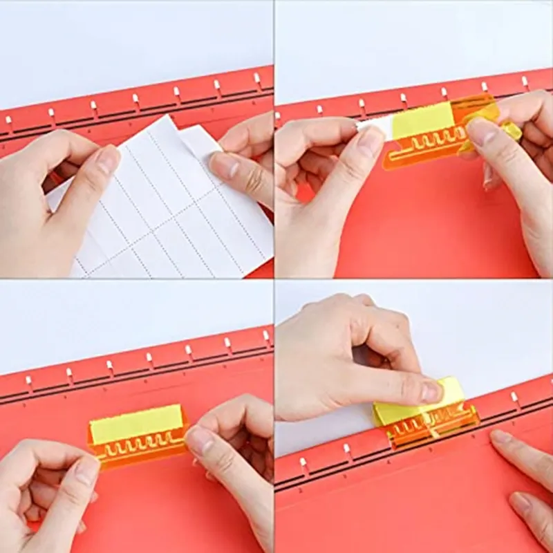 Clear Hanging File Tabs With White Inserts - 2 Inch Filing Labels For Office Organization, 50 Pack