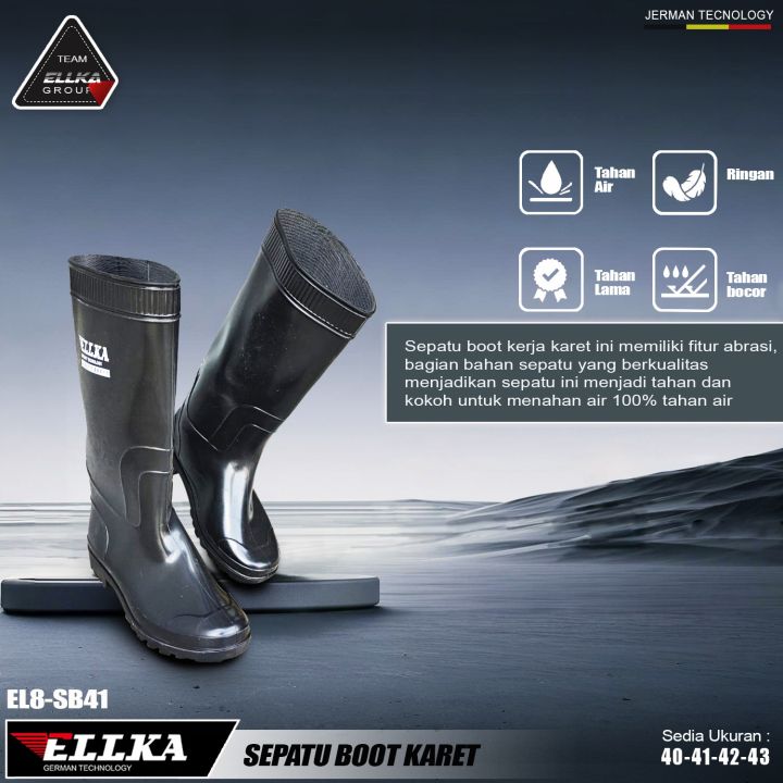Sepatu Slip On Rubber Boots Knee High Waterproof Anti Slip Adult