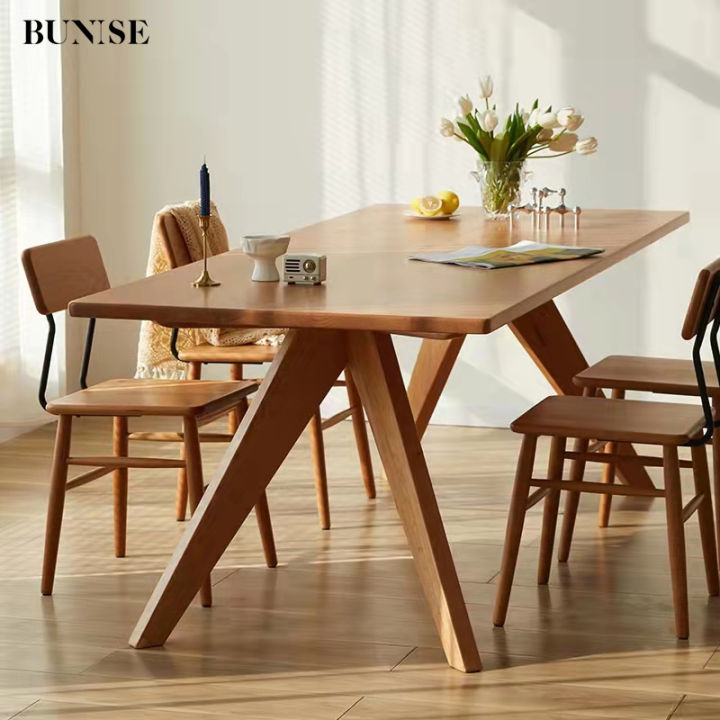 BUNISE Scandinavian Solid Wood Art Dining Table Design Simple ...