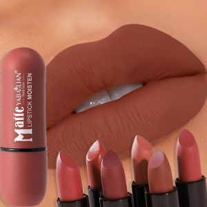 NOBLEE 6 Colors Matte Lipstick Waterproof Non-stick Cup Velvet Lip Glaze  Smooth Lip Contour Pencil Women