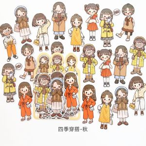 Túi Sticker TELADO trang trí siêu dễ thương Set sticker 4 MẪU thời trang dán trang trí Hộp 102 hình cô bé telado trang trí sổ tay