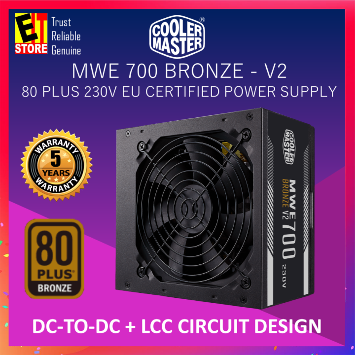 COOLER MWE 700 BRONZE V2 80 PLUS BRONZE 230V EU CERTIFIED POWER SUPPLY ...