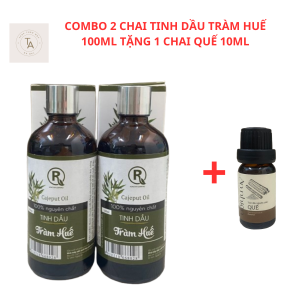 (Tặng Chai Quế 10ml) Combo 2 chai Tinh dầu Tràm Huế Hồng Tâm Nguyên Chất 100ml - Dùng Cho Mẹ Và Bé Dùng Tắm Bé Đuổi Muỗi Xông Phòng giảm Ho Phòng Cảm Lạnh