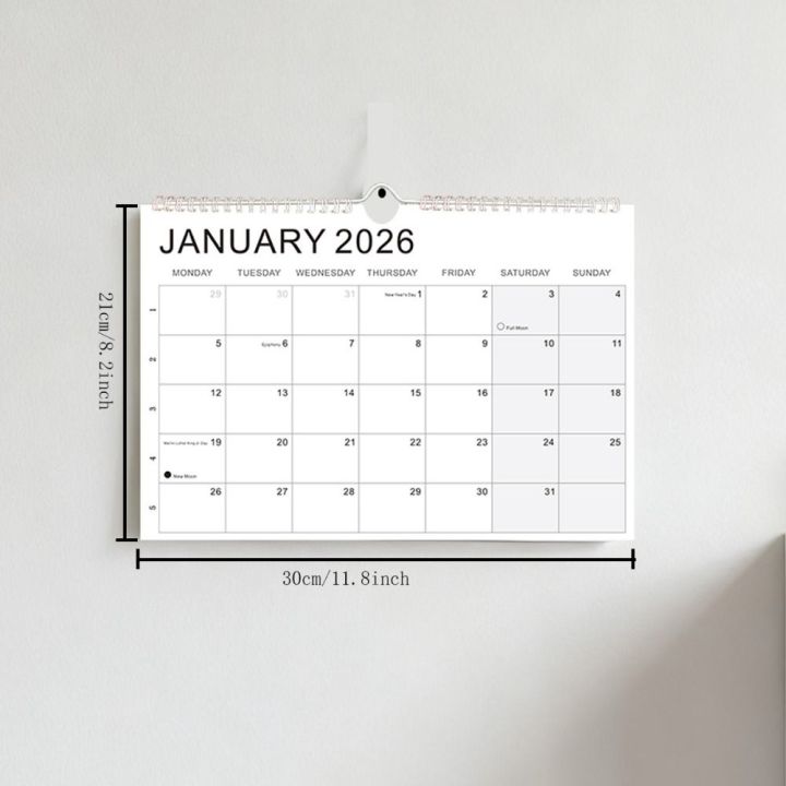 5FANGZHE มกราคม 2026 - มิถุนายน 2027 ปฏิทินปี 2026 พร้อมตะขอ กระดาษหนา ...