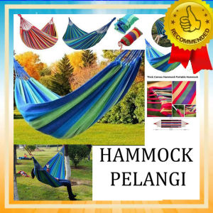 HAMMOCK AYUNAN GANTUNG - Tempat Tidur Gantung Camping Outdoor Pelangi Colourful