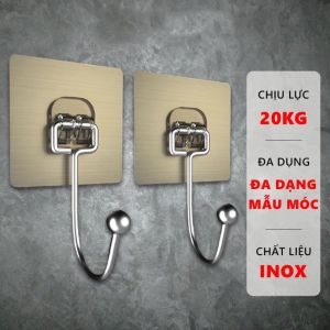 Combo 10 móc treo dính tường bằng inox chịu lực tốt