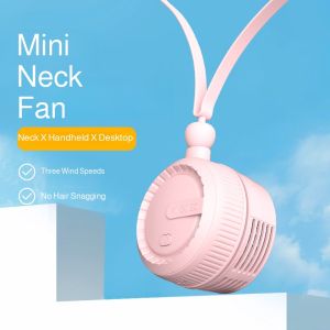 Mini Fan Neck Small Fan Light Weight Portable Lightweight Usb Large Air Volume Two-season Appliances