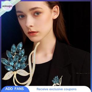 Aokago เข็มกลัดคริสตัลพลอยเป็นประกายแฟชั่นสำหรับผู้หญิงเสื้อโค้ทเครื่องประดับของขวัญเครื่องประดับ