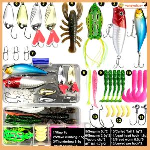 yangyuhua Lua Bait Set Lua Bait Giả Mồi Lua Sequins Mềm Mồi Bucktails Ray Ếch Minnow Bionic Đóng Hộp Bộ