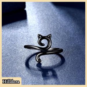 [Hilldora] Adjustable Size Yarn Ring Cat Ears Crochet Ring Beginner Knitting Crocheting Loop Thread Wrapped Rings Tension Regulator Tool