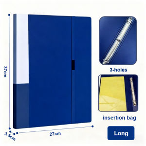 Long Binder Folder 3 Rings Binder Cover File Folder Paper Organizer with Insert Bag Document Organizer