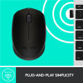 Logitech Wireless Mouse B170 เม้าส์ไร้สาย, สวิตช์ปิด-เปิด Invisible optic เซ็นเซอร์ไร้แสงสีแดง. 