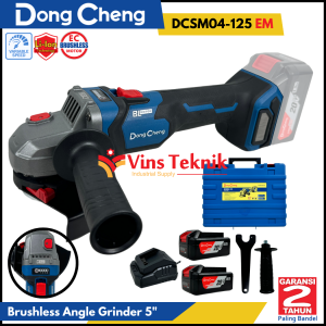 Brushless Angle Grinder 5" Gerinda Baterai DongCheng DCSM04-125 EM VARIABLE SPEED