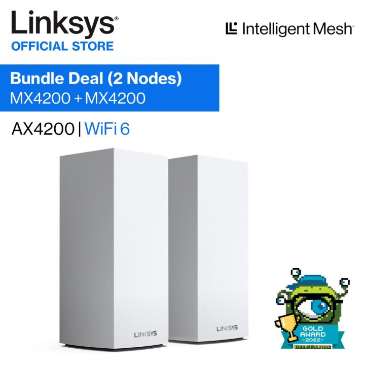 [Bundle Deal 2 Nodes] Linksys Velop AX4200 TriBand WiFi 6 Mesh