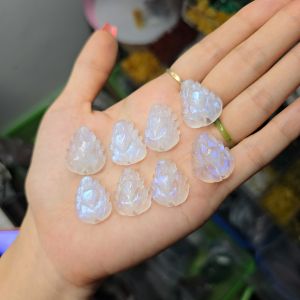 Q306 Hồ ly chúa Moonstone sẵn lỗ ánh lu?a mạnh cho Kim và Thủy - Phong Thủy TUDO