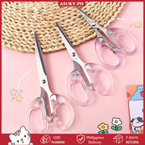 COD【Local Deliver】INS Transparent Stainless Steel Scissors Handmade Paper Cutter Home Portable Office Stationery