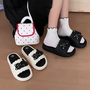 WY-XIXITIAO EVA Household Female 2025 New Personalized Student Slippers Bathroom Fun Black Cat Summer Slippers