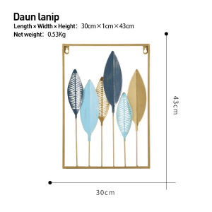 WallDecor Hiasan Dinding Frame Metal Gold Daun Leaf Ginko Scandinavian/ WALL Decor Nordic 60x40/40x30