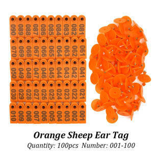 100Pcs Goat ear tag set Animal Ear tag applicator plier Livestock Ear tags for sheep pig No.001-100