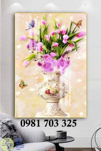 Gạch tranh bình hoa lọ gốm 3D