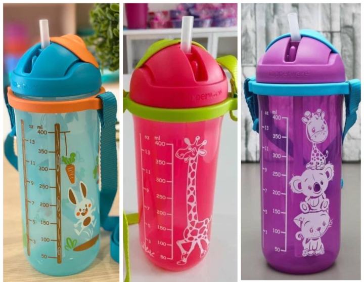 Tupperware Twinkle Straw Bottle 500ml (1pcs) Easy Drinking Straw