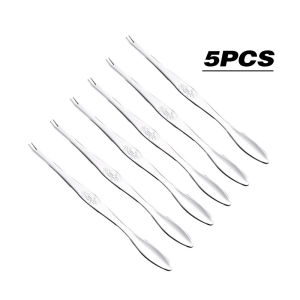 5pcs SUS304 Garpu Buah Seafood Kepiting / Alat Pick Seafood Kepiting Stainless Steel