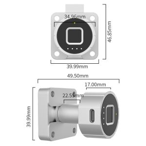 Fingerprint Cabinet Lock 32mm Child Safety Baby Proofing Biometric Keyless Bluetooth Electronic Smart Drawer Lock