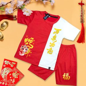 Setelan Anak Imlek HH Kids - Motif Naga Cina Ukuran 1-9 Tahun Bahan Lembut & Tebal