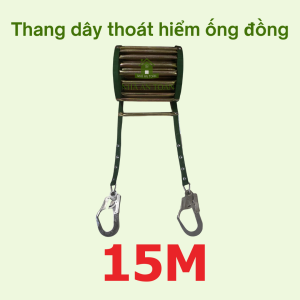 Thang dây thoát hiểm ống đồng dài 15 mét (TDTH15M) bao gồm cặp móc sản phẩm đã được kiểm nghiệm