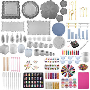 1 Set Mixed Style Epoxy Resin Molds Set Silicone Mold UV Casting Tools Materials Resin Casting Molds for DIY UV Epoxy Kits