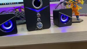 Bộ 3 Loa Máy Tính MC D221 Super Bass Có Đèn LED Dùng Cho Laptop PC Điện Thoại