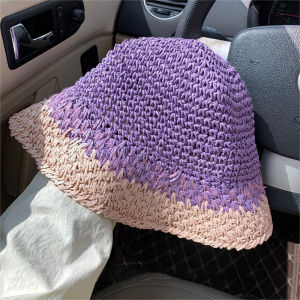 RGFV Spring Summer Beach Straw Cap Handmade Travel Bucket Hat Fashion Foldable Womens Straw Hat Outdoor