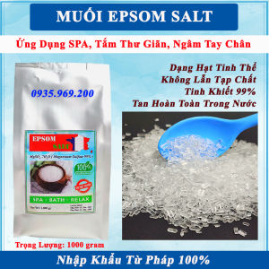 1kg - Muối Epsom Salt MgSO4 Dạng Hạt Tinh Thể  Tinh Khiết 99% Nhập Khẩu Pháp