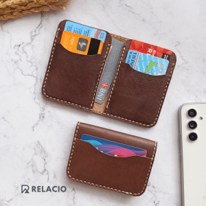 Dompet Kartu Kulit Sapi Pria Wanita Slim Minimalis Simpel ATM Leather Card Holder Verti